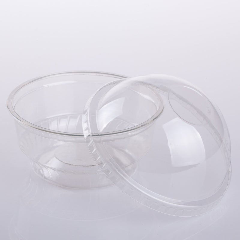 Golden Apple, 5oz-30sets Clear Plastic Cups for Ice Cream, Dessert Cups, Snack Bowl with Dome lids no Hole - Image 2